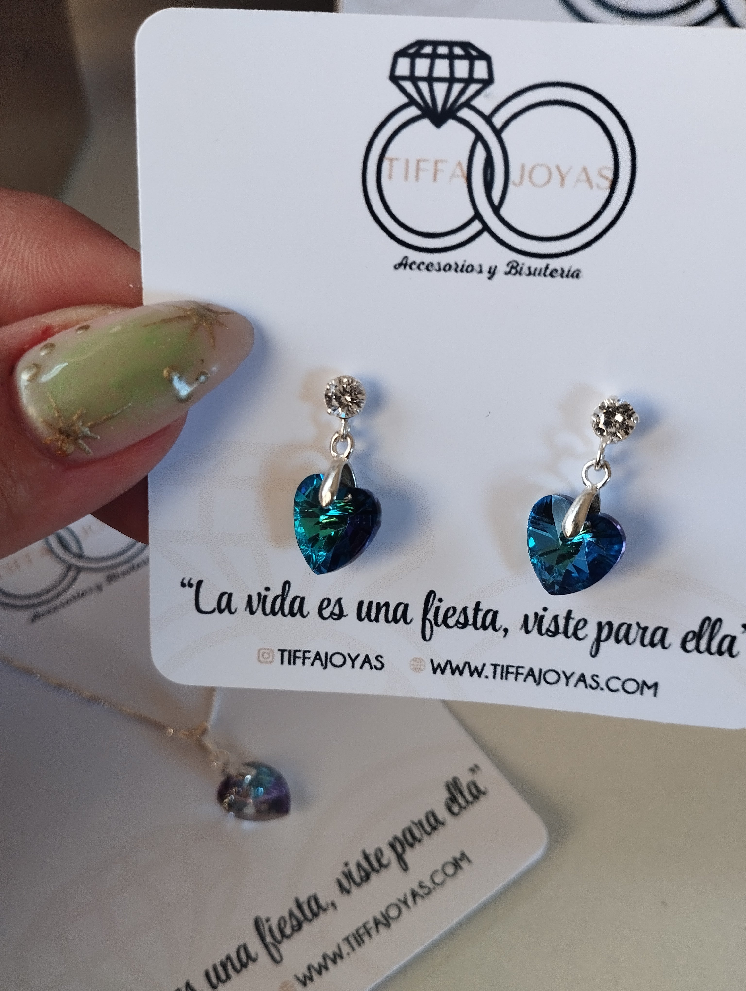 Aros de Plata 925 Cristales Tonos Azules con Circón