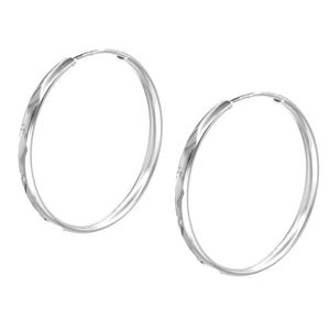 Aros Plata 925 Argollas diseño biselado con puntos